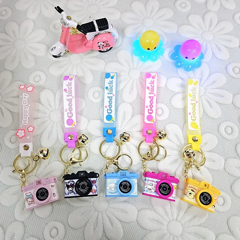 Cute Cartoon Luminous Camera Creative PVC Soft Keychain School Bag Hanging Pendant Mini Car Key Ring for Sanrio Kuromi Melody
Cute Cartoon Luminous Camera Creative PVC Soft Keychain School Bag Hanging Pendant Mini Car Key Ring for Sanrio Kuromi Melody