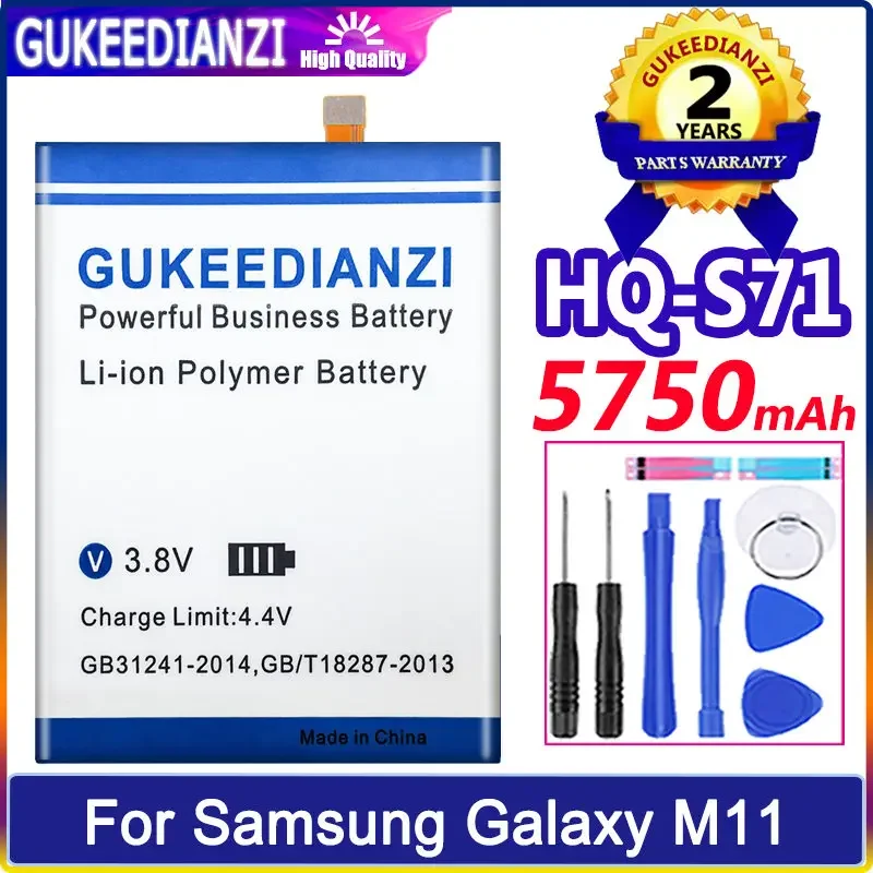 GUKEEDIANZI HQ-S71 HQS71 5750mAh High Quality Replacement Battery For Samsung Galaxy M11 Mobile Phone Batteries
GUKEEDIANZI HQ-S71 HQS71 5750mAh High Quality Replacement Battery For Samsung Galaxy M11 Mobile Phone Batteries