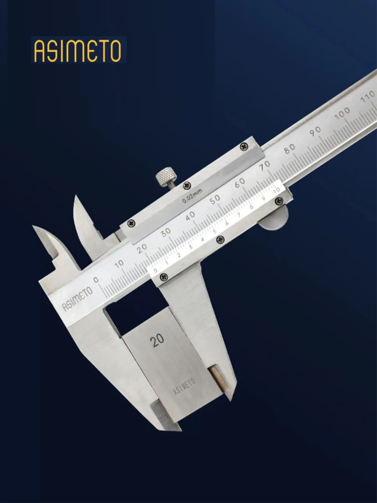 German ASIMETO vernier caliper high-precision stainless steel industrial grade caliper 0-150 200 300mm
German ASIMETO vernier caliper high-precision stainless steel industrial grade caliper 0-150 200 300mm
