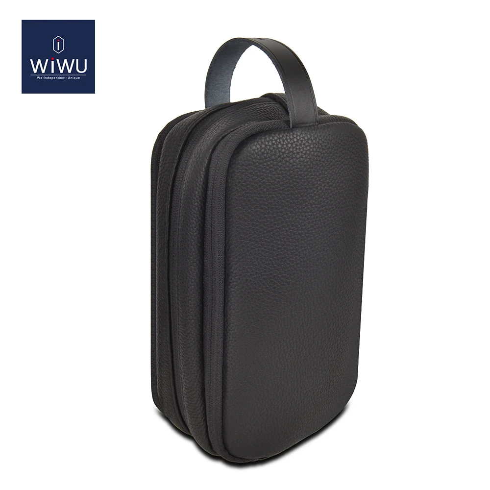 

WiWU All in One Storage Bag for Power Bank Cable Mobile Phone Anti-theft Organize Box Waterproof PU Leather Pouch Travel Bags