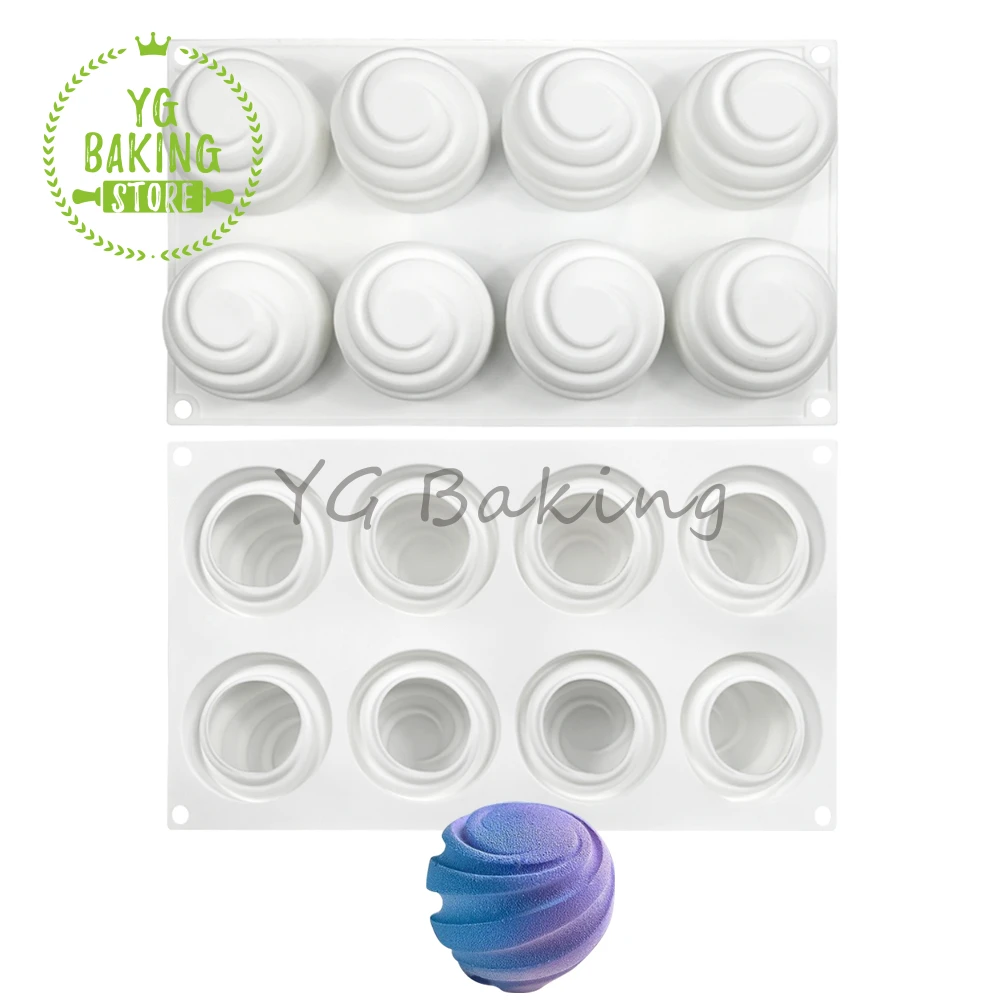 Dorica 8 Cavity 3D Spiral Sphere Pudding Mousse Mould DIY Candy Chocolate Silicone Mold Cake Decorating Tools Kitchen Bakeware
Dorica 8 Cavity 3D Spiral Sphere Pudding Mousse Mould DIY Candy Chocolate Silicone Mold Cake Decorating Tools Kitchen Bakeware