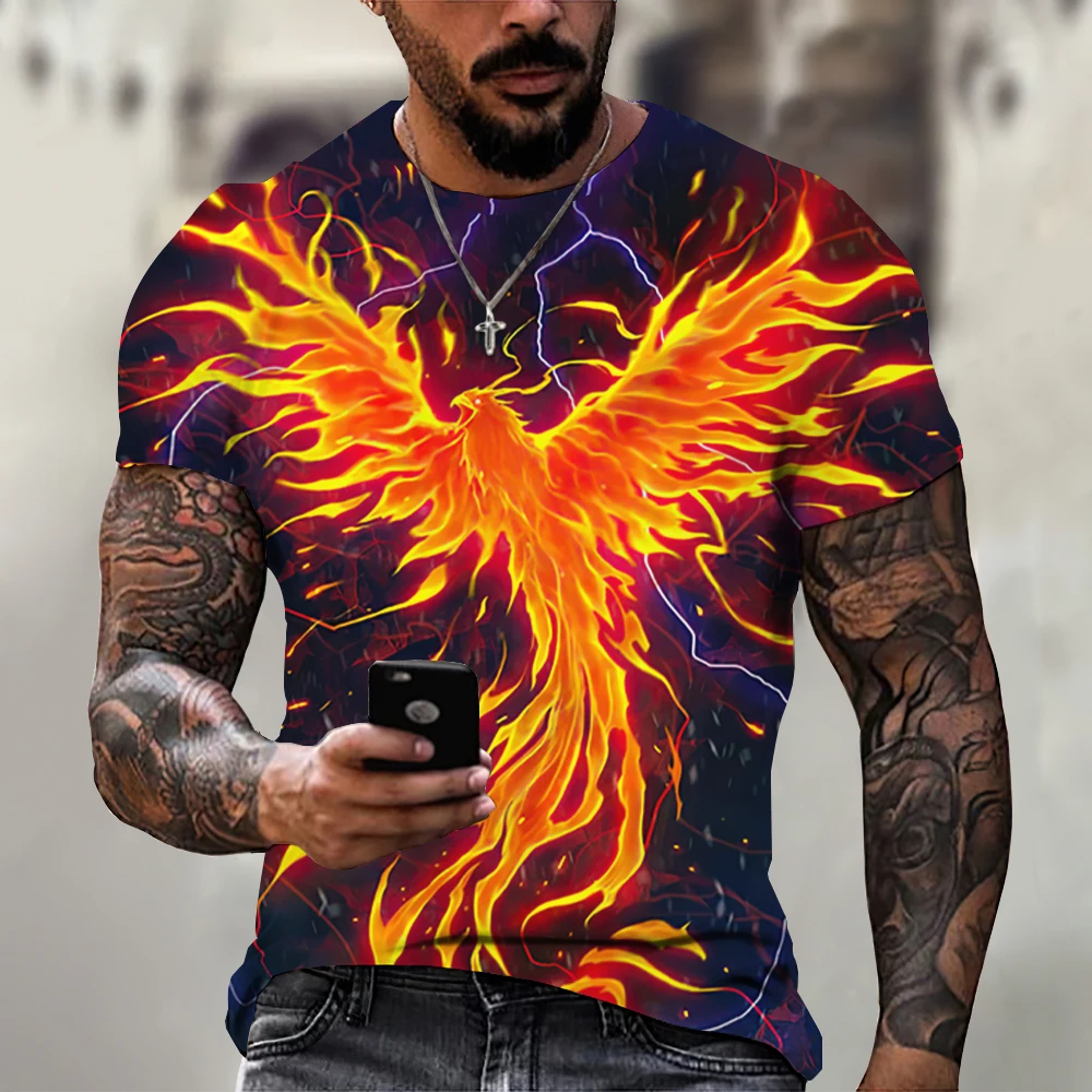 Men's Summer T-shirts 3D Phoenix Graphic Print Short Sleeve Tops Fashion Hip Hop Tees Oversized Tshirt Male Clothing
Men's Summer T-shirts 3D Phoenix Graphic Print Short Sleeve Tops Fashion Hip Hop Tees Oversized Tshirt Male Clothing
