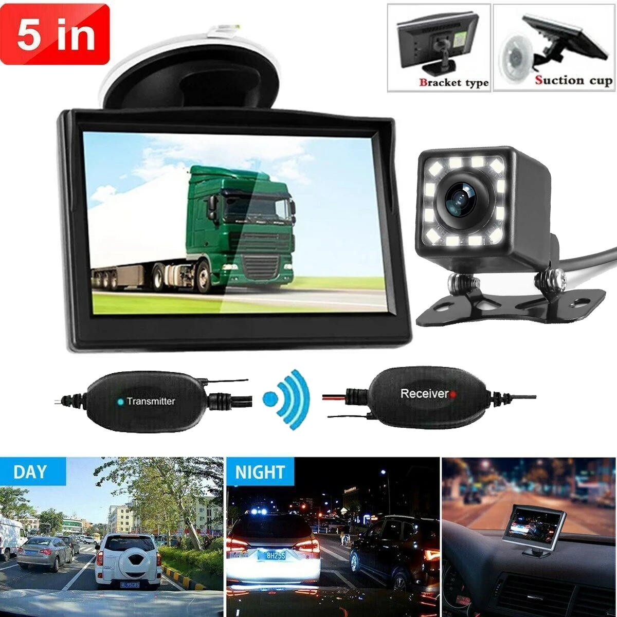 

Vehicle Accessories Backup Camera Wireless Car Rear View HD Parking System Night Vision + 5" Monitor