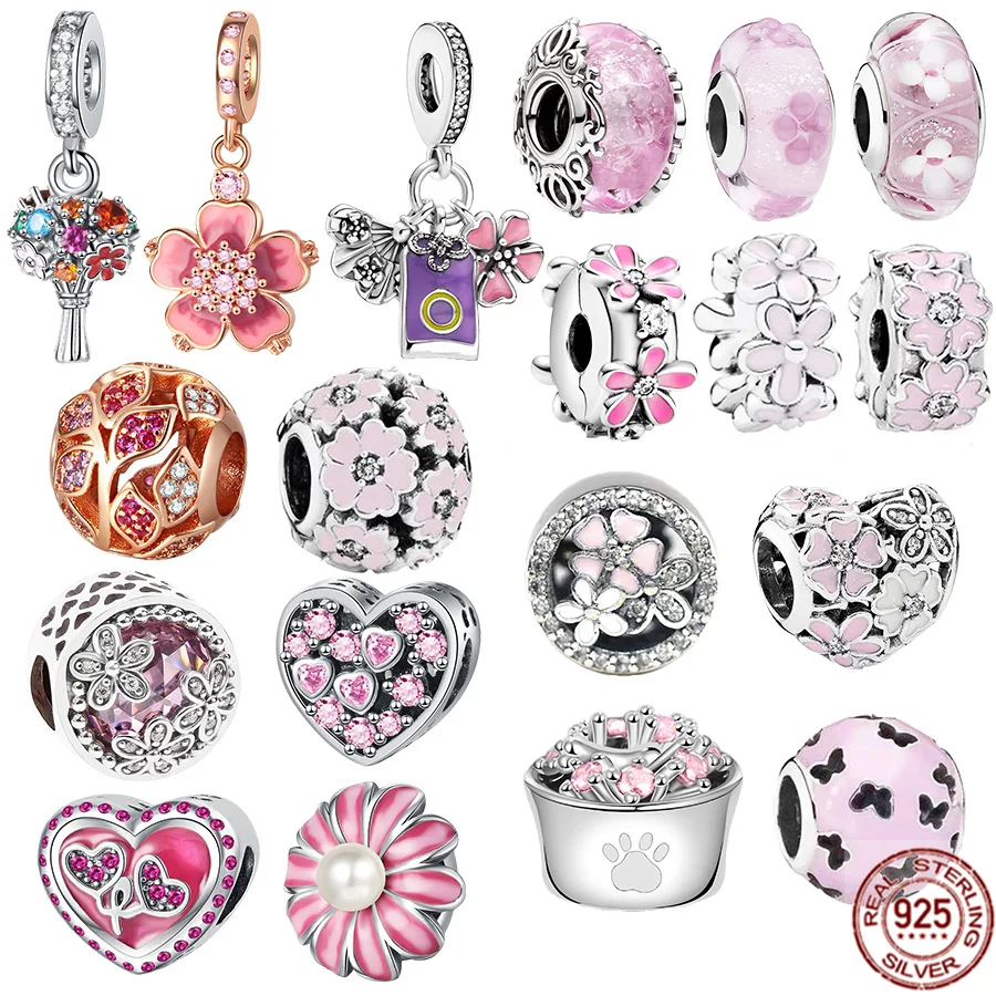 New Arrivals 925 Sterling Silver Pink Daisy Flowe & Four-Leaf Clover Murano Charm Bead Fit Original Pandora Bracelet DIY Jewelry
New Arrivals 925 Sterling Silver Pink Daisy Flowe & Four-Leaf Clover Murano Charm Bead Fit Original Pandora Bracelet DIY Jewelry