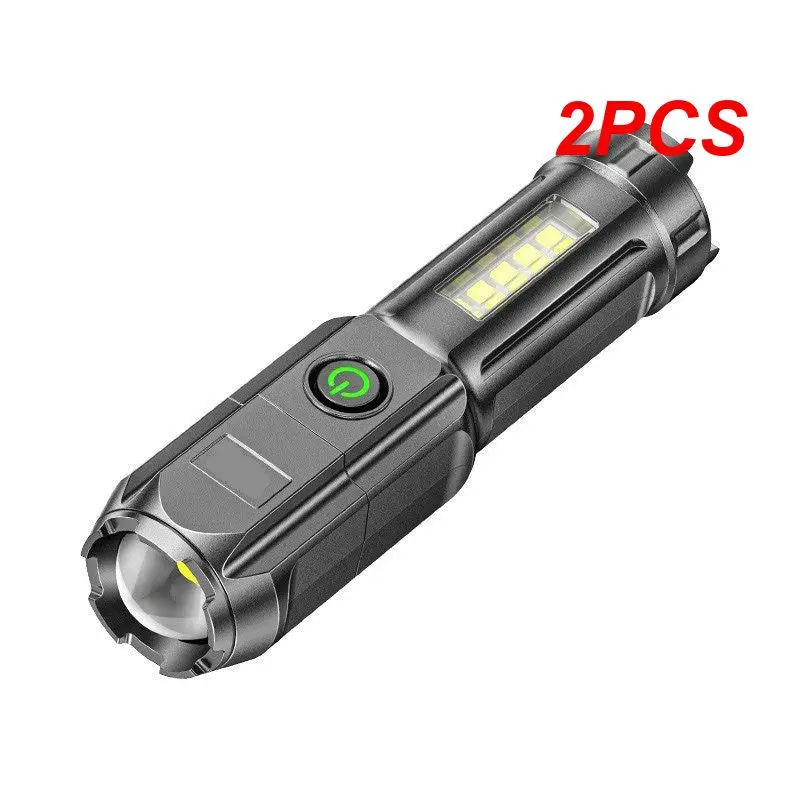 

2PCS Powerful LED Flashlight 100000 Lumen Tactical Flashlights Rechargeable USB 18650 Waterproof Zoom Fishing Hunting LED