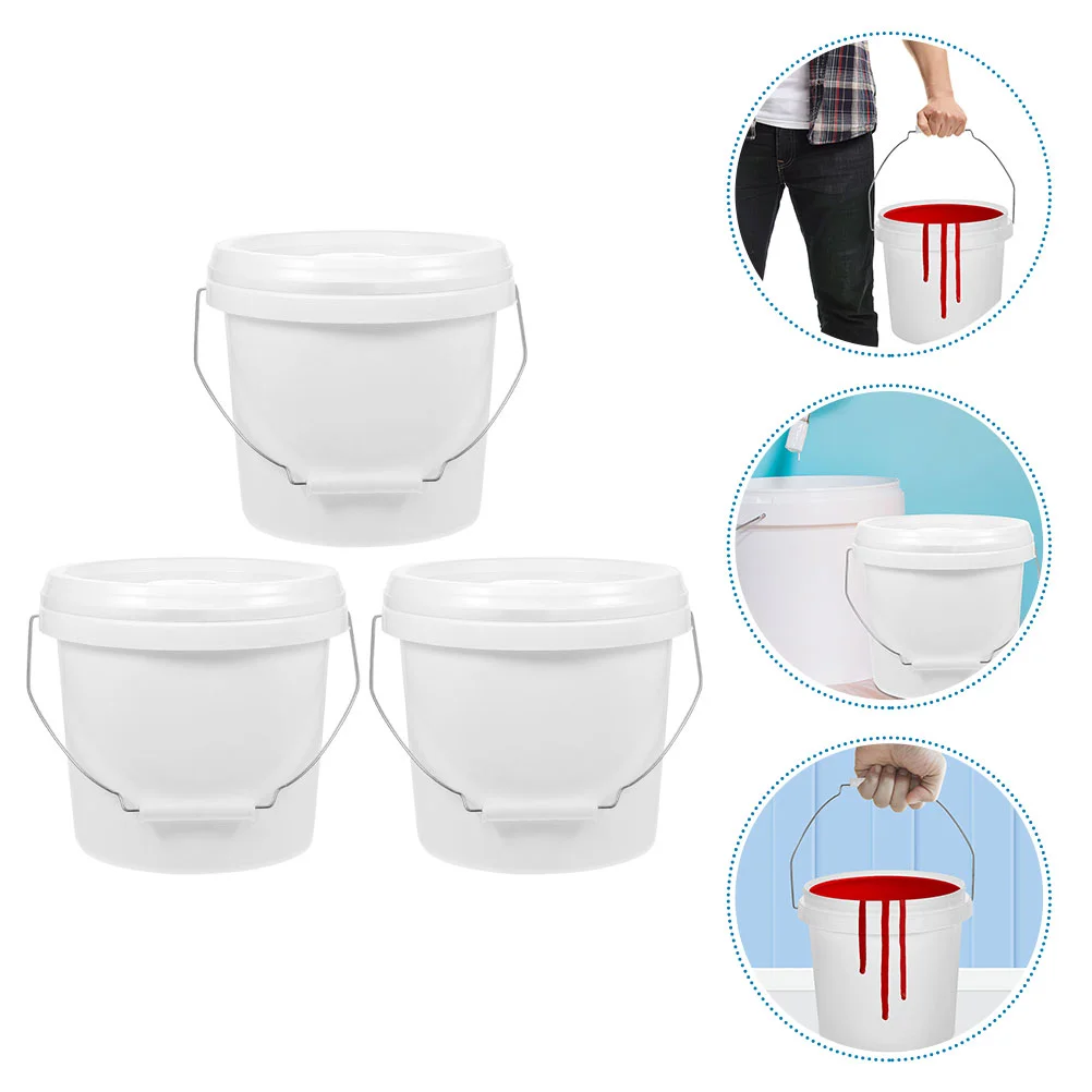 

3 Pcs Paint Bucket Chemical Multi-functional with Lid Trash Can Coating Pp Outdoor Buckets for Painting