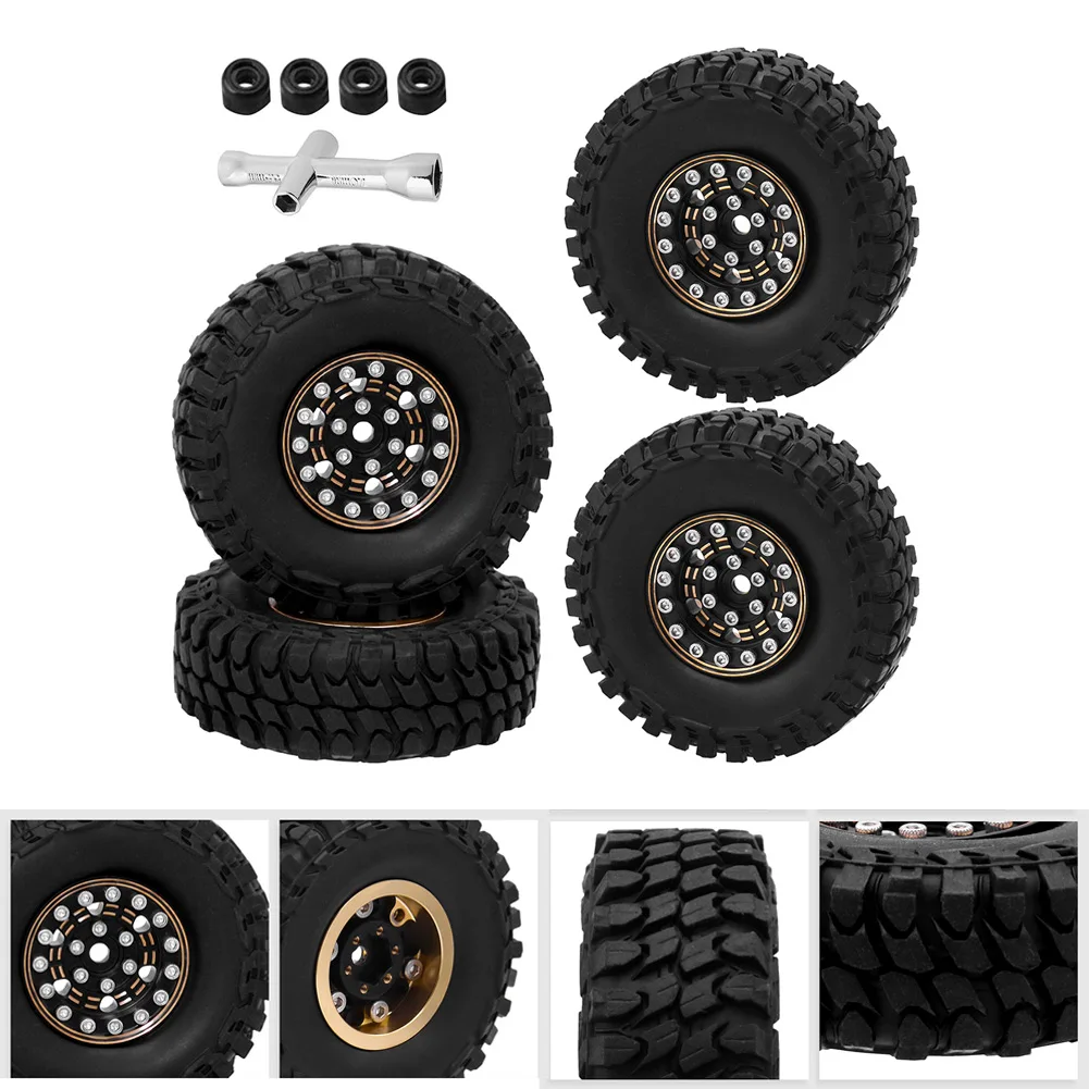 RC 1.0 Tires Brass Beadlock Wheel Weights Rim Set For 1/24 Axial SCX24 RC Car Beadlock Wheel Tires Crawler Car Axial
RC 1.0 Tires Brass Beadlock Wheel Weights Rim Set For 1/24 Axial SCX24 RC Car Beadlock Wheel Tires Crawler Car Axial