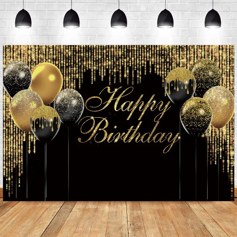 Gold Glitter Black Balloon Happy Birthday Party Backdrop Gifts Photography Background Home Studio Photo Decoration Booths Banner
Gold Glitter Black Balloon Happy Birthday Party Backdrop Gifts Photography Background Home Studio Photo Decoration Booths Banner