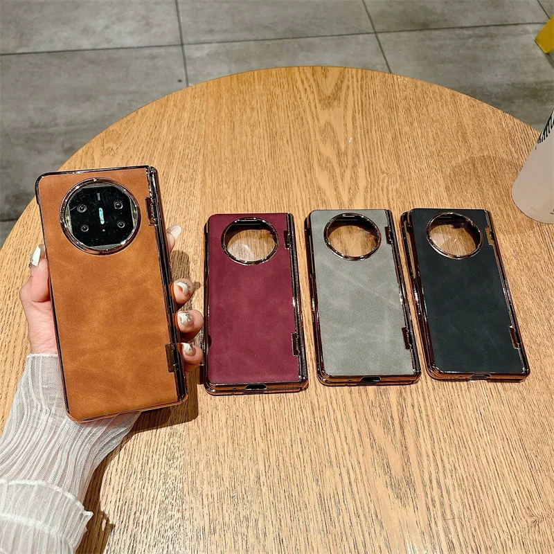 Luxury Leather Matte Phone Case For Huawei Mate X5 Mate X3 Plated Frame Hinge With Tempered Film Shockproof Cover
Luxury Leather Matte Phone Case For Huawei Mate X5 Mate X3 Plated Frame Hinge With Tempered Film Shockproof Cover
