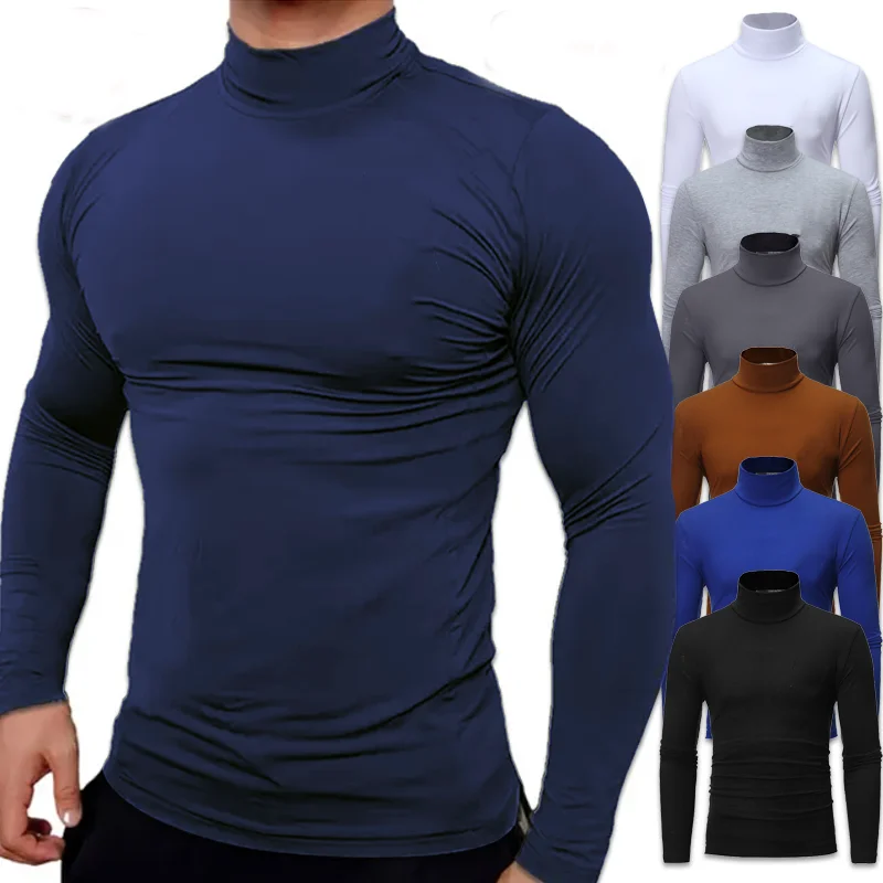 Men's Bottom Shirt Turtleneck Solid Color High Elasticity Casual Long Sleeve Spring Autumn Fashion Slim Fit Male Pullover 3XL
Men's Bottom Shirt Turtleneck Solid Color High Elasticity Casual Long Sleeve Spring Autumn Fashion Slim Fit Male Pullover 3XL