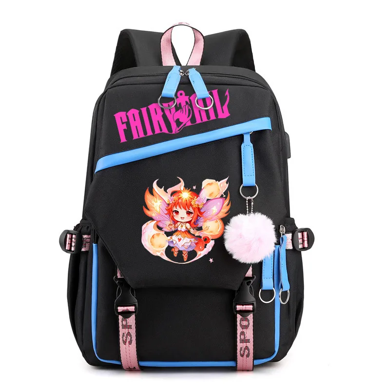 

Fairy Tail Leisure Bag Children's Backpack Outdoor Travel Bag Boys Girls Bag Anime Printing Bag Teen Student School Bag USB Bag