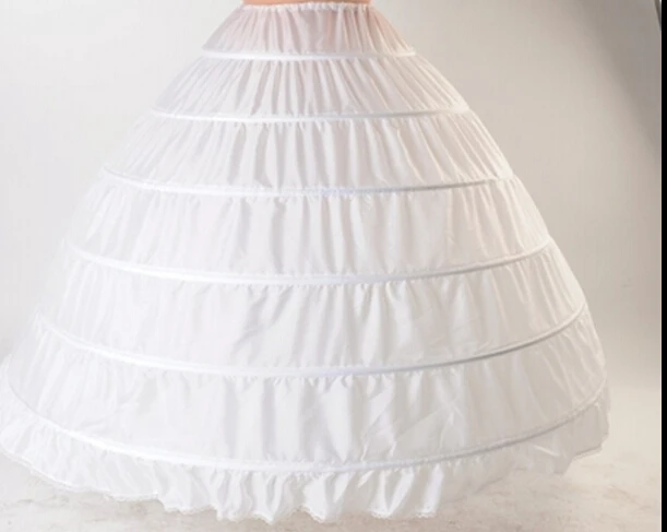 

White New 6 Hoops Petticoats Bustle for Ball Gown Wedding Dresses Underskirt Bridal Accessories Crinolines Skirts