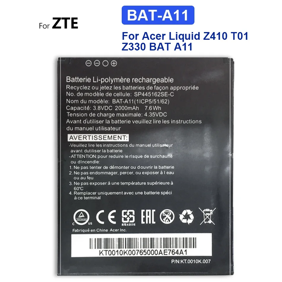 BAT-A11 сменная батарея для Acer Liquid Z410 T01 Z330 BAT A11 Bateria 2000mAh номер отслеживания
BAT-A11 сменная батарея для Acer Liquid Z410 T01 Z330 BAT A11 Bateria 2000mAh номер отслеживания