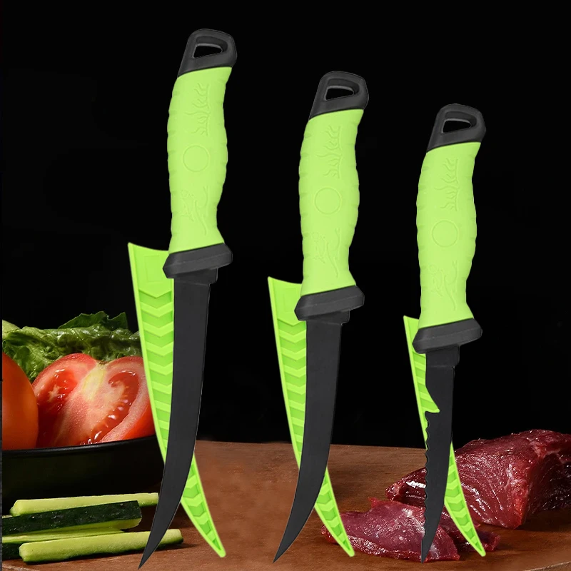 

Kitchen Knives Fillet Boning Utility Knife Stainless Steel Fishing Knife Slicing Vegetable Fruit Cutter for Fish Butcher Cleaver