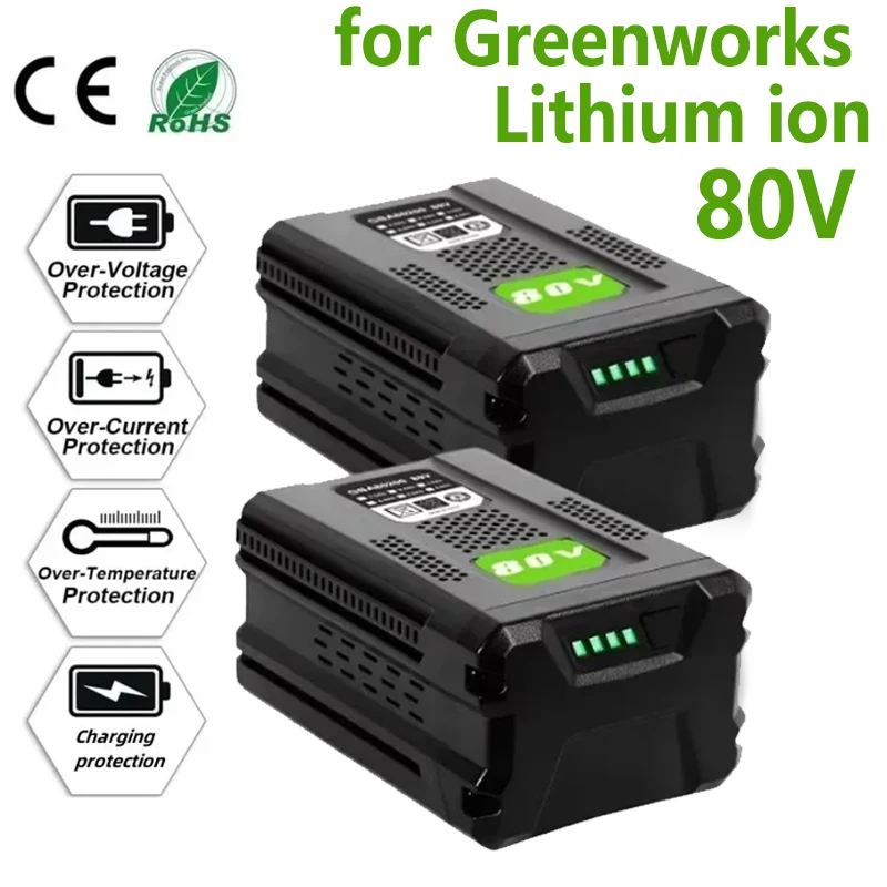 Suitable for Greenworks 80V 10.0Ah tool battery large capacity lithium-ion rechargeable battery for GBA80200 GBA80250 GBA80400
Suitable for Greenworks 80V 10.0Ah tool battery large capacity lithium-ion rechargeable battery for GBA80200 GBA80250 GBA80400