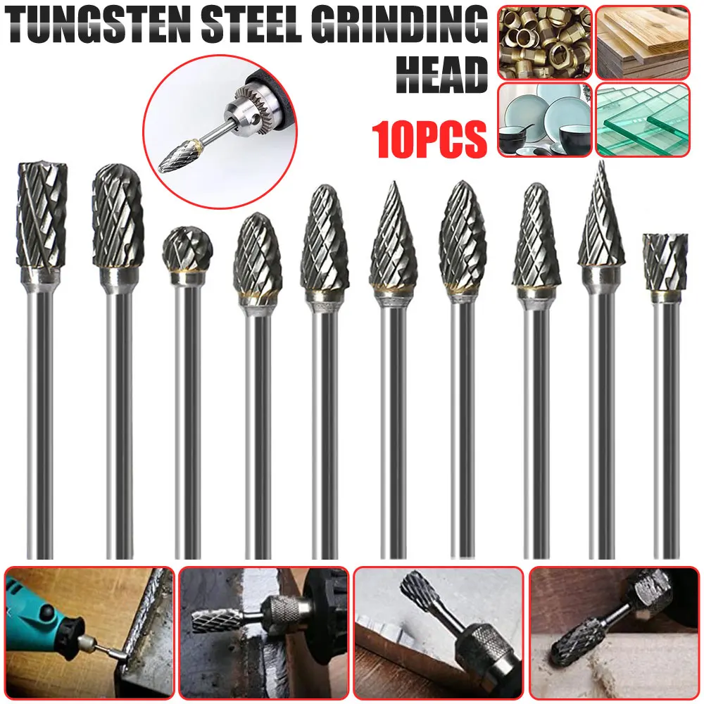 10pcs/lot 1/8" Shank Tungsten Carbide Rotary Burrs Cutting Tool Burr Double Diamond Cut Rotary Dremel Tools Electric Grinding 
10pcs/lot 1/8" Shank Tungsten Carbide Rotary Burrs Cutting Tool Burr Double Diamond Cut Rotary Dremel Tools Electric Grinding