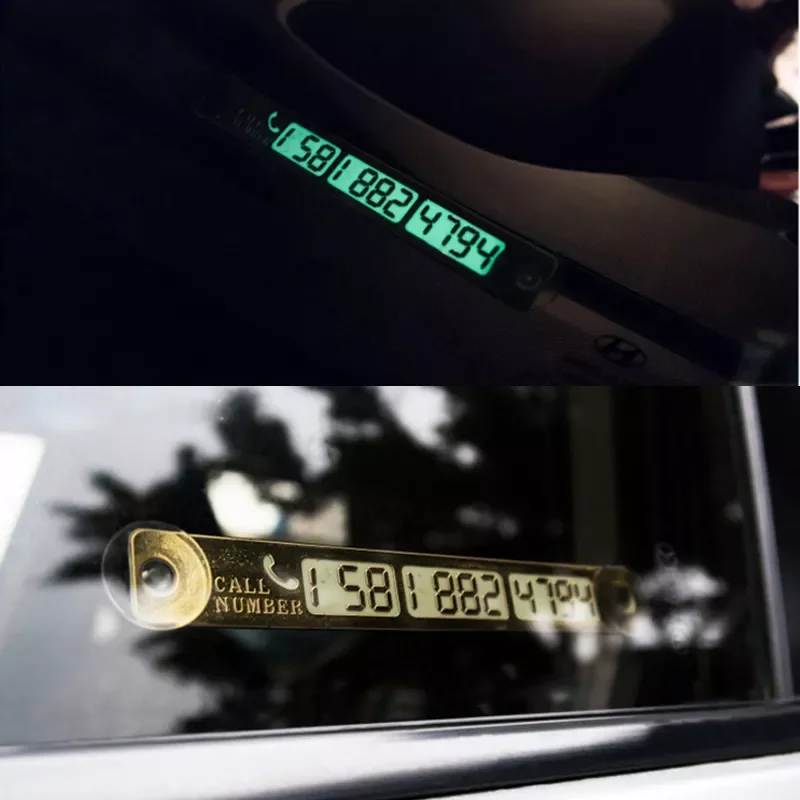 

Temporary Car Parking Card Telephone Number Card Notification Night Light Sucker Plate Car Styling Phone Number Card