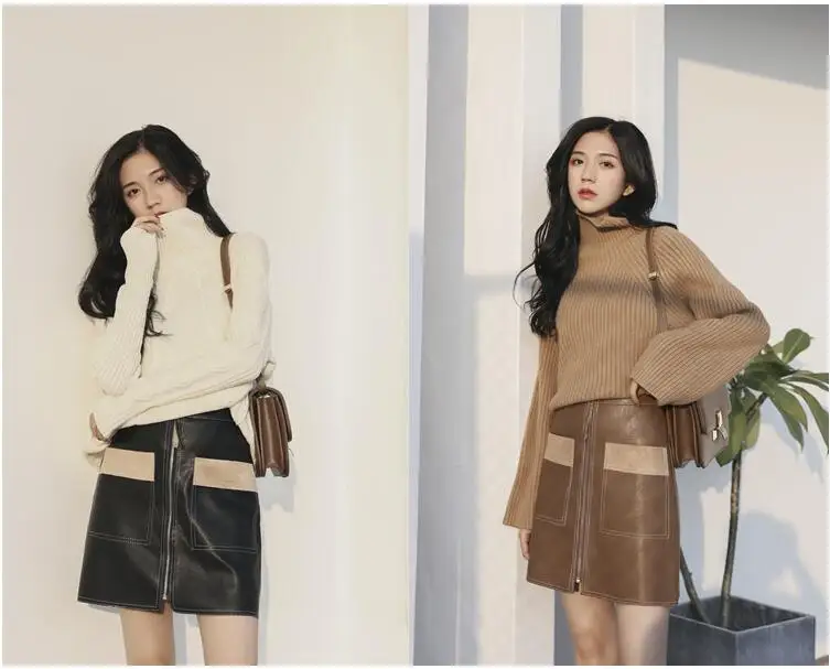 Women Mini PU Leather Skirt Autumn Winter Zipper Pocket High Waist Short Skirt Black Skirt roupas Mujer Women's Clothing Bodyco
Women Mini PU Leather Skirt Autumn Winter Zipper Pocket High Waist Short Skirt Black Skirt roupas Mujer Women's Clothing Bodyco