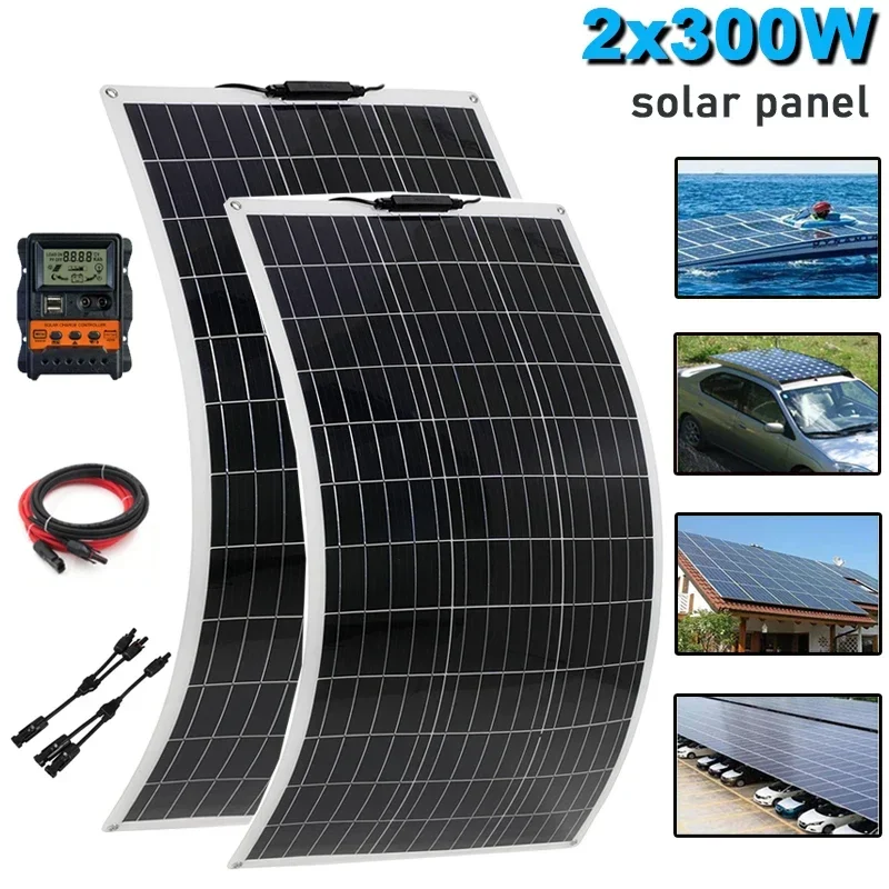 PET 18V 300W Solar Panel Kit Charge 12V Battery Protable Flexible Solar Cells Battery Charger for Camping Car RV Mobile Phone
PET 18V 300W Solar Panel Kit Charge 12V Battery Protable Flexible Solar Cells Battery Charger for Camping Car RV Mobile Phone
