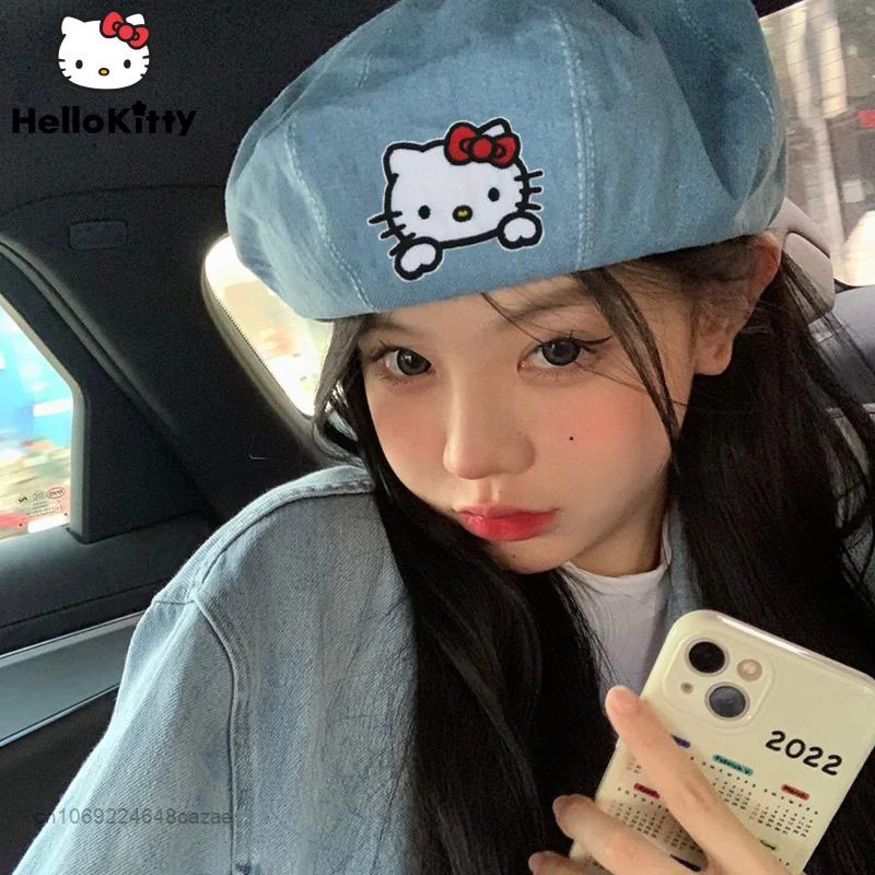 Sanrio Hello Kitty New Denim Beret Pumpkin Hat Streetwear Women Korean Cartoon Hats Y2k Fashion Caps Female Headwear Accessories
Sanrio Hello Kitty New Denim Beret Pumpkin Hat Streetwear Women Korean Cartoon Hats Y2k Fashion Caps Female Headwear Accessories