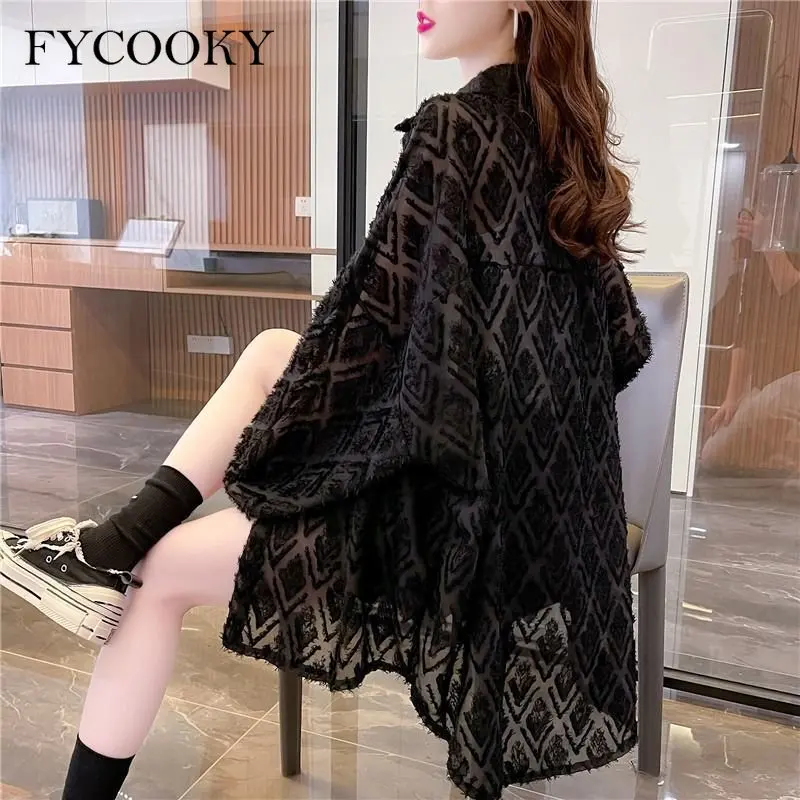 Summer New Sunscreen Blouses Women Korean Loose Design Sense Solid TASSEL Casual Basics Turn-down Collar Sunscreen Shirt
Summer New Sunscreen Blouses Women Korean Loose Design Sense Solid TASSEL Casual Basics Turn-down Collar Sunscreen Shirt