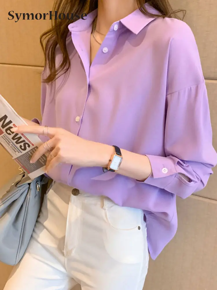 Spring Summer Autumn Single-Breasted Women Blouse New Professional OL Blusa Solid Color Long-sleeved Chiffon Shirt Tops
Spring Summer Autumn Single-Breasted Women Blouse New Professional OL Blusa Solid Color Long-sleeved Chiffon Shirt Tops