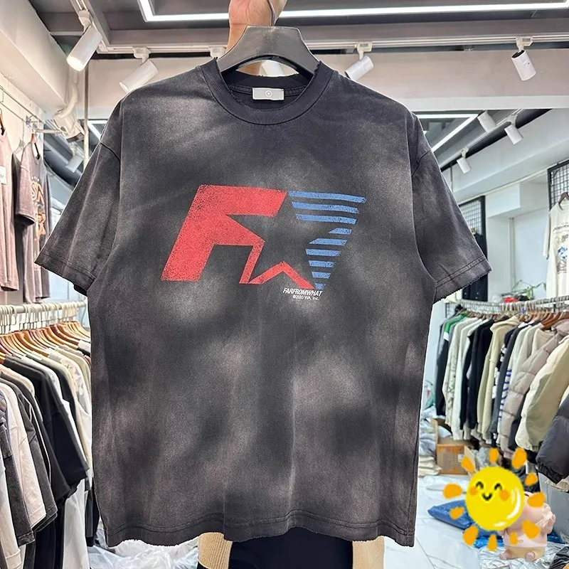 

24SS Heavy Fabric Tie-dyed Washed Tender Vintage FAR ARCHIVE T Shirt Men Women High Quality FAR.ARCHIVE Short Sleeved Tee Top