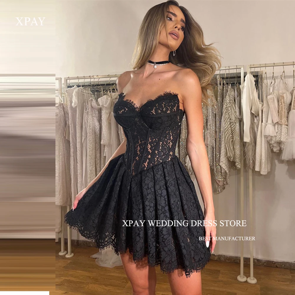XPAY Sexy Black Full Lace Short Mini Sexy Prom Party Dresses Sweetheart Boning Fitted Cocktail Dress Night Event Gowns Women
XPAY Sexy Black Full Lace Short Mini Sexy Prom Party Dresses Sweetheart Boning Fitted Cocktail Dress Night Event Gowns Women