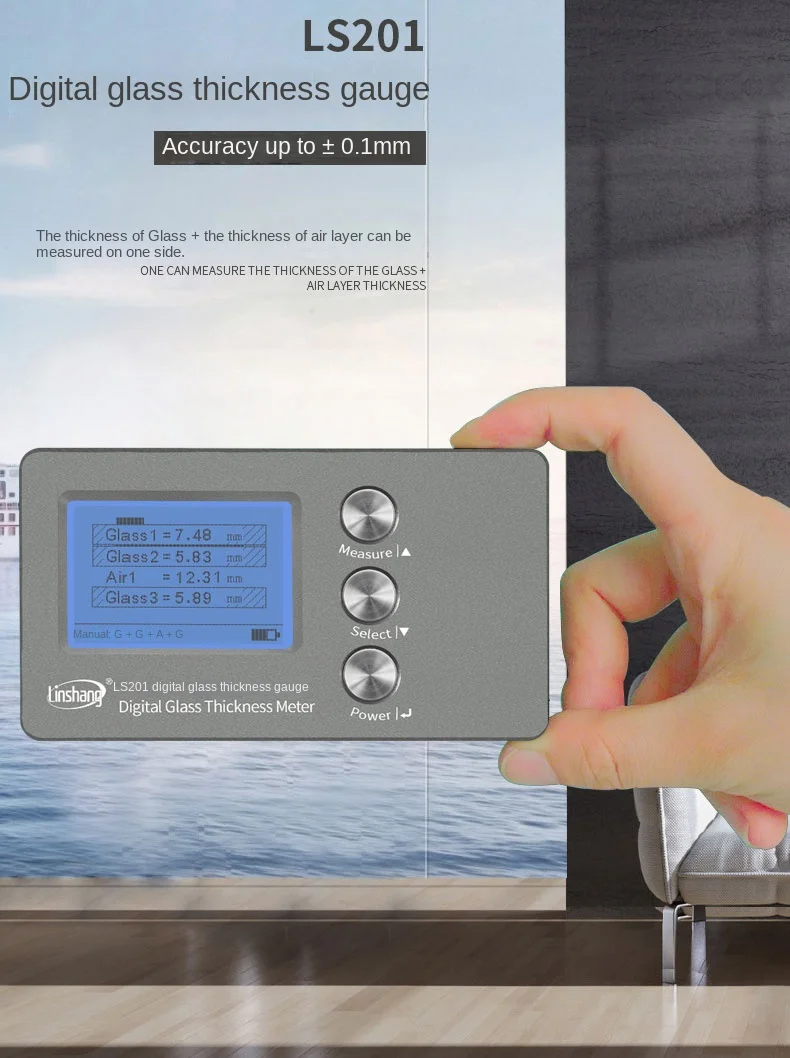 Forest glass thickness gauge, hollow three-glass two-cavity curtain wall glass thickness gauge, thickness tester with high preci
Forest glass thickness gauge, hollow three-glass two-cavity curtain wall glass thickness gauge, thickness tester with high preci