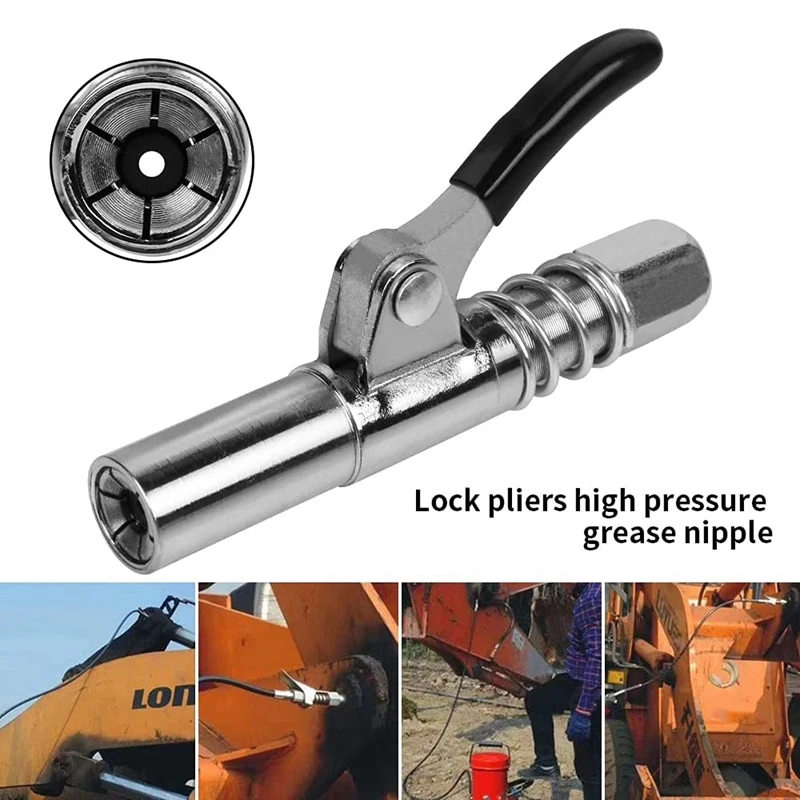 NPTI/8 10000PSI High Pressure Grease Nipple Clamp Type Grease Nipple Heavy Duty Quick Release Grease Coupler
NPTI/8 10000PSI High Pressure Grease Nipple Clamp Type Grease Nipple Heavy Duty Quick Release Grease Coupler