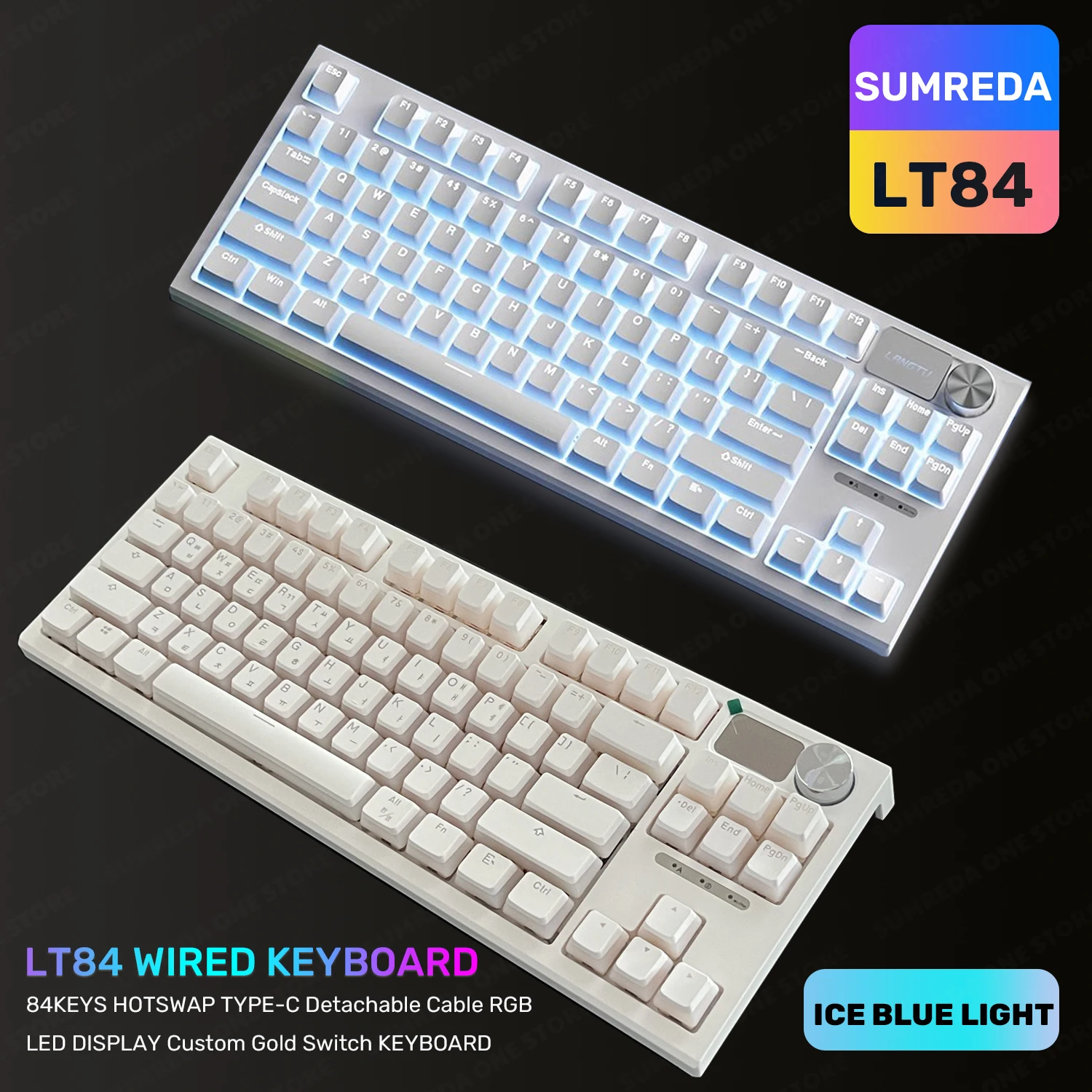 SUMREDA LT84 Gaming Mechanical Keyboard Pudding Keycaps 84Keys Detachable TYPE-C Wired Hotswap RGB Korean Keyboard teclado 
SUMREDA LT84 Gaming Mechanical Keyboard Pudding Keycaps 84Keys Detachable TYPE-C Wired Hotswap RGB Korean Keyboard teclado