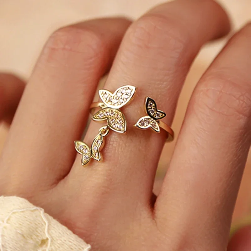 New Charming Butterfly Opening Rings for Women Adjustable Design Beautiful Jewelry Shiny AAA Zirconia Party Gift
New Charming Butterfly Opening Rings for Women Adjustable Design Beautiful Jewelry Shiny AAA Zirconia Party Gift