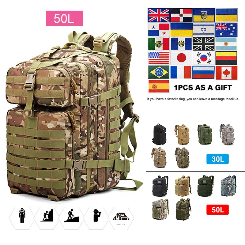 30L/50L Men Fishing Backpack 3P Military Tactical Rucksack Outdoor High Capacity Nylon Camping Bag Sport Hiking Hunting Backpack
30L/50L Men Fishing Backpack 3P Military Tactical Rucksack Outdoor High Capacity Nylon Camping Bag Sport Hiking Hunting Backpack