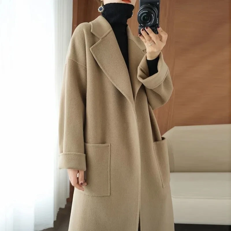 Autumn Winter New Woolen Coat 2023 High-Grade Solid Double-Sided Woolen Cashmere Coat Women'S Mid-Length Loose Warm Thicken Coat
Autumn Winter New Woolen Coat 2023 High-Grade Solid Double-Sided Woolen Cashmere Coat Women'S Mid-Length Loose Warm Thicken Coat
