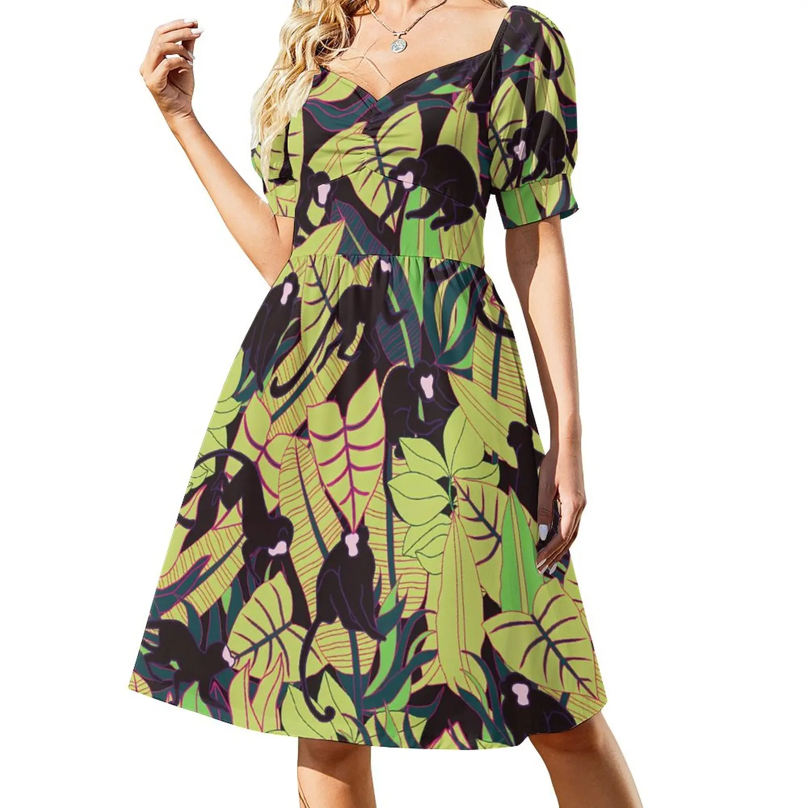 Cute Monkey Dress Animal Print Cute Dresses Female Short Sleeve Street Fashion Casual Dress V Neck Oversized Vestido
Cute Monkey Dress Animal Print Cute Dresses Female Short Sleeve Street Fashion Casual Dress V Neck Oversized Vestido