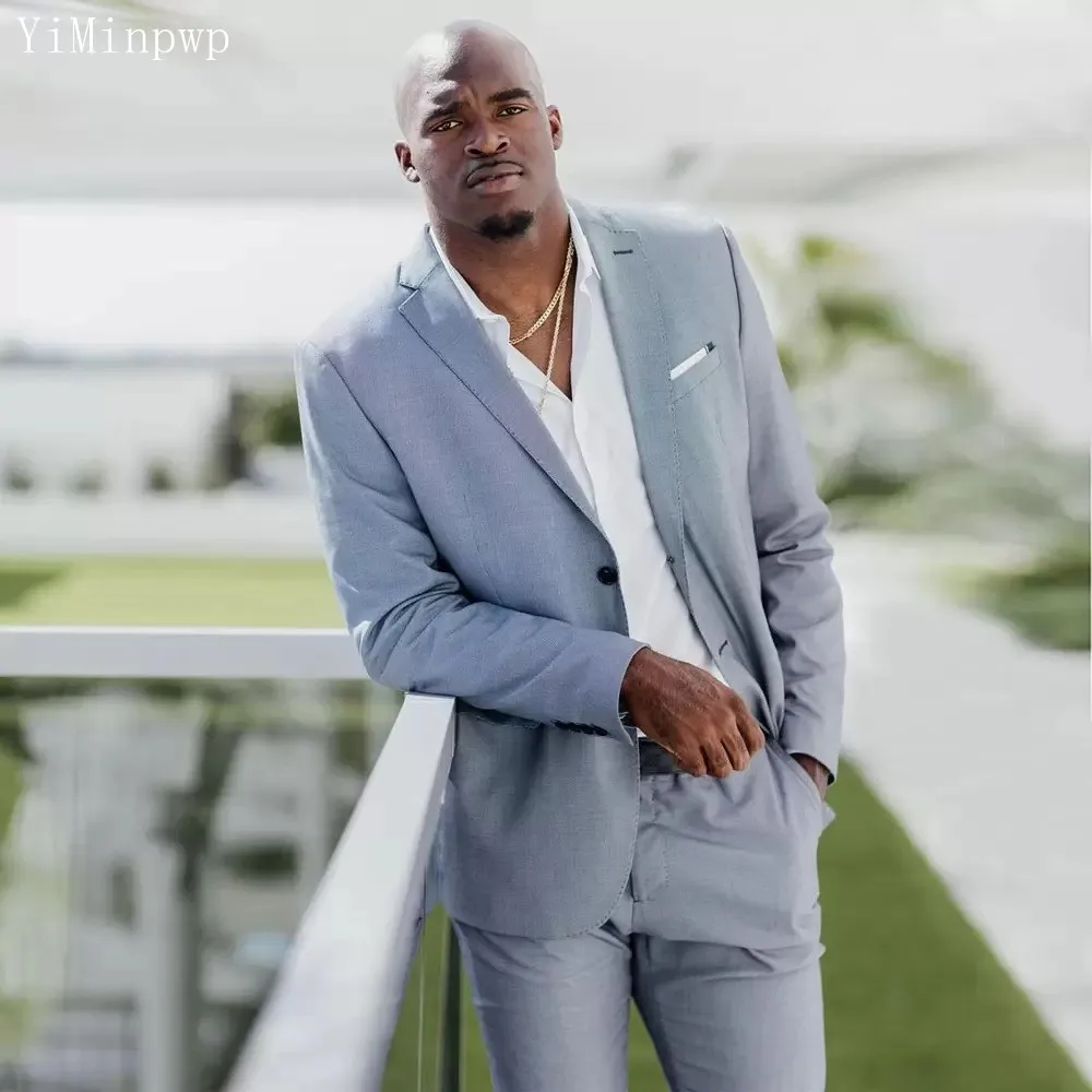 YiMinpwp Grey Men Suits Notched Lapel Single Breasted Blazer Sets conjuntos de chaqueta 2 Pieces Coat+Pant Wedding Groom Suit 
YiMinpwp Grey Men Suits Notched Lapel Single Breasted Blazer Sets conjuntos de chaqueta 2 Pieces Coat+Pant Wedding Groom Suit