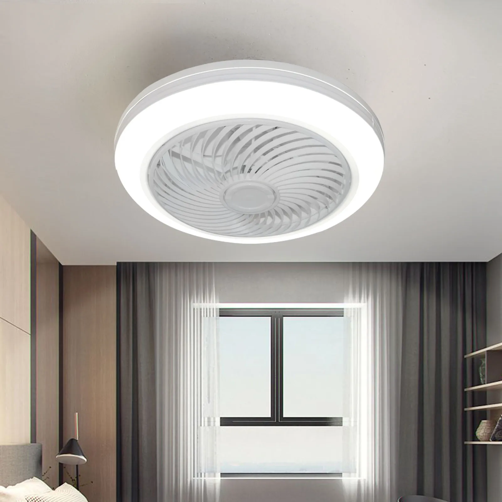 

Современный потолочный вентилятор со стандартной яркостью, 3-скоростная лампа с утапливаемым креплением и дистанционным управлением, светильник с таймером, домашний декор для помещений