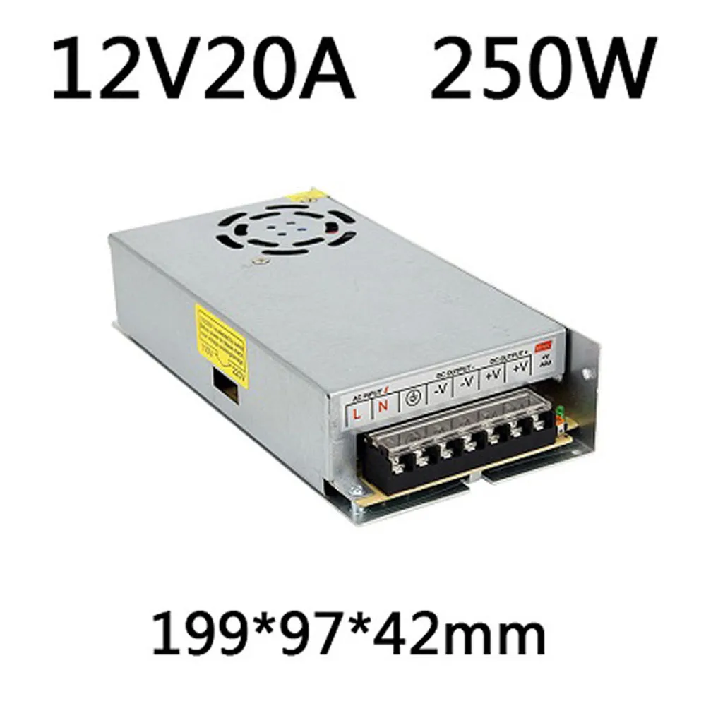 

DC 12V 20A Switching Power Supply Module AC100-260 to 12V 20A Power Supply Board 250W Transformer LED Monitoring Power Supply