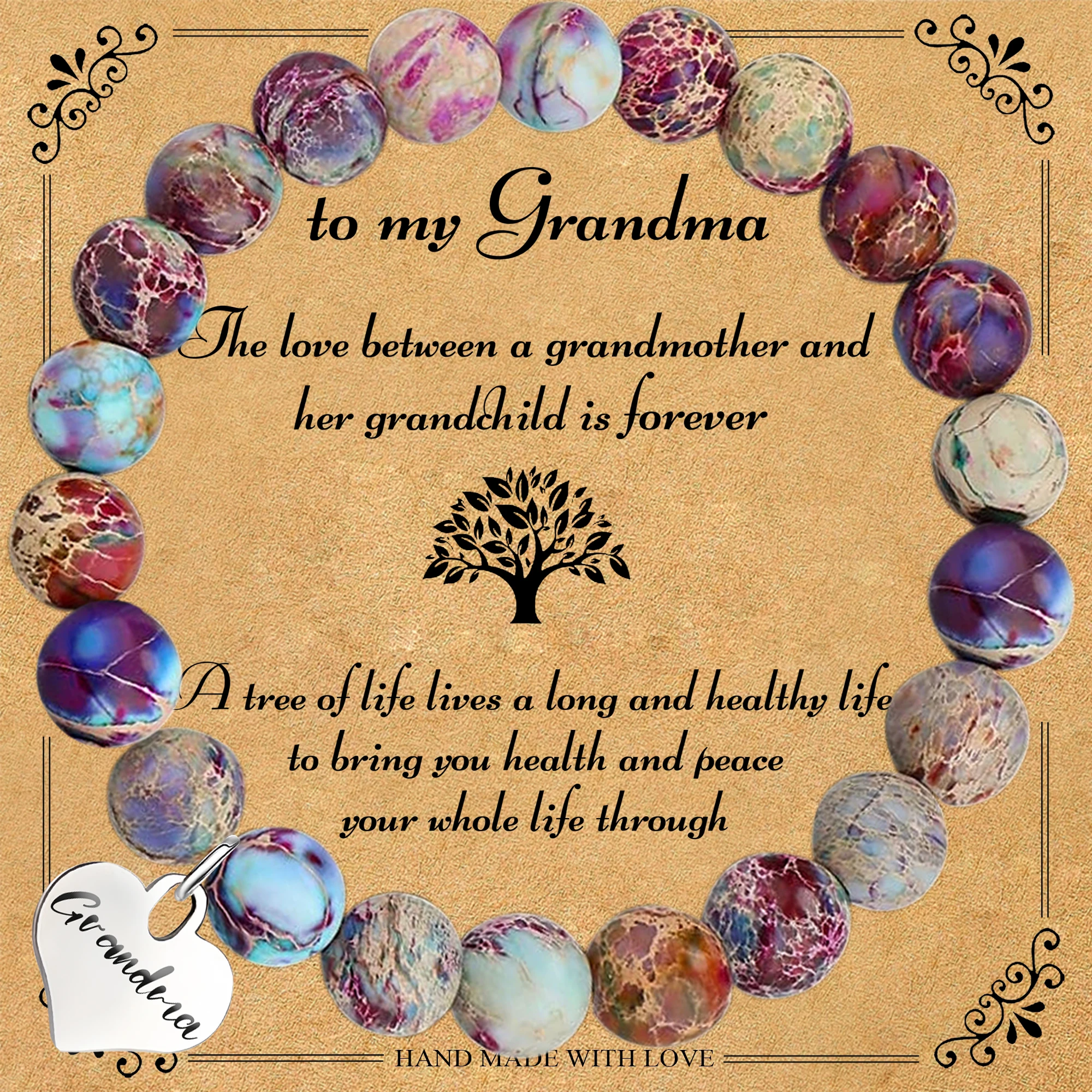 Gifts for Grandma Birthday, Mother's Day Gifts for Grandma, Natural Stone Bracelets Gifts Valentine's Day Gifts Nature Stone Jew
Gifts for Grandma Birthday, Mother's Day Gifts for Grandma, Natural Stone Bracelets Gifts Valentine's Day Gifts Nature Stone Jew