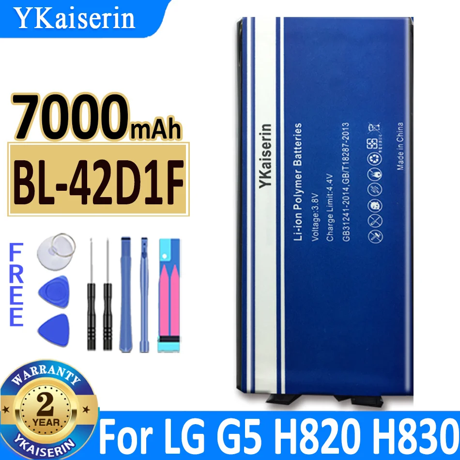 

YKaiserin Replacement Battery BL-42D1F 7000mAh For LG G5 VS987 US992 H820 H830 H840 H850 H860 H868 LS992 F700 BL42D1F Batteries