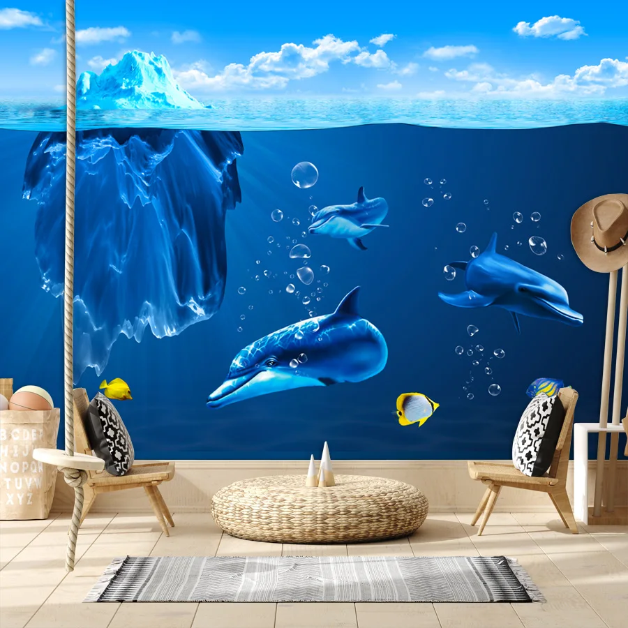 

Removable Peel and Stick Wallpaper Accept for Bedroom Walls Living Room Decoration Blue Sea Contact Paper Wall Papers Home Decor