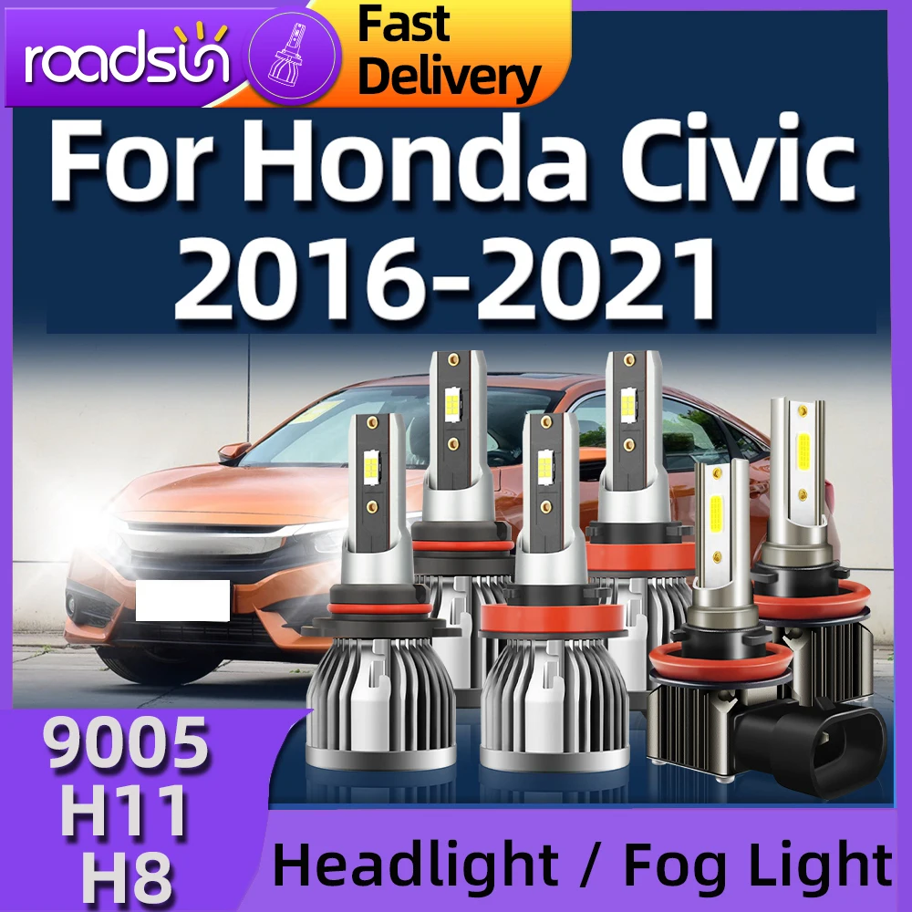 Фары головного света Roadsun, 2/6 шт., передние фары ближнего и дальнего света, противотуманные фары 9005, H11, H8, 6000K, подходят для Honda Civic 2016, 2017, 2018, 2019, 2020, 2021
Фары головного света Roadsun, 2/6 шт., передние фары ближнего и дальнего света, противотуманные фары 9005, H11, H8, 6000K, подходят для Honda Civic 2016, 2017, 2018, 2019, 2020, 2021