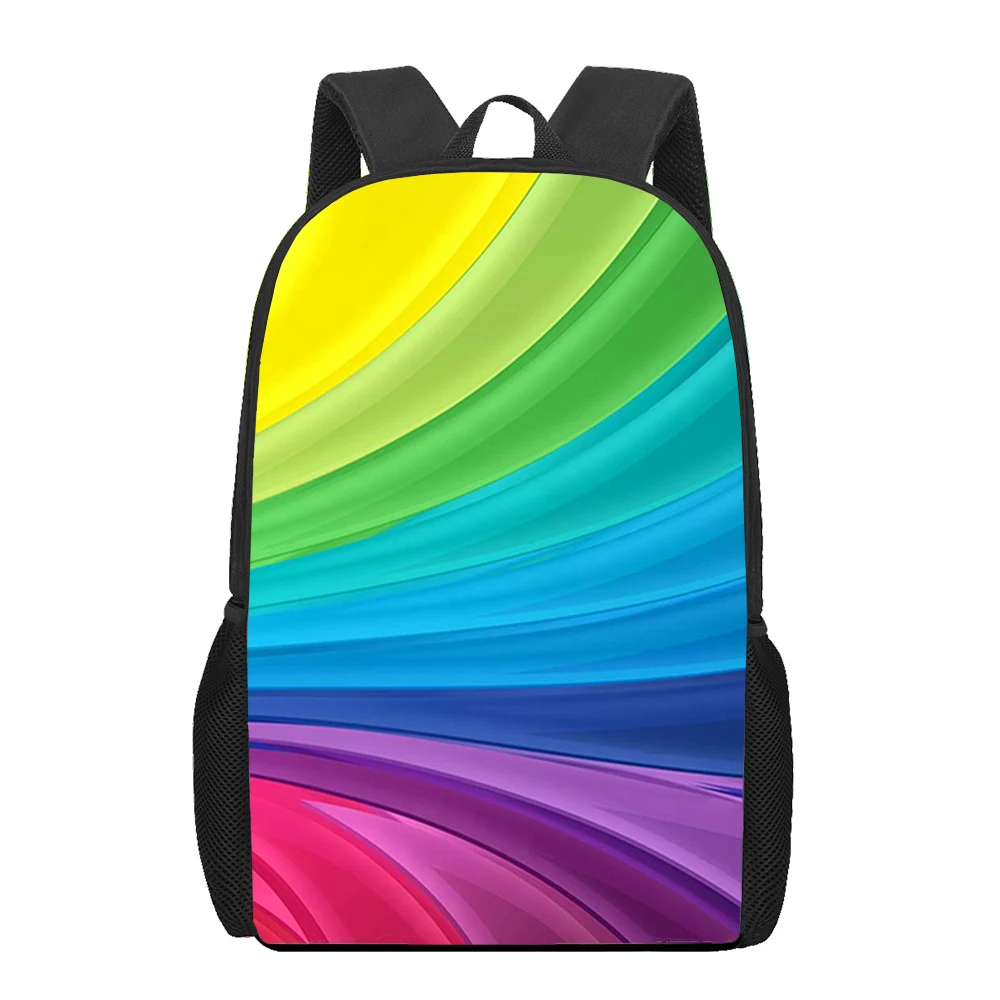 

Fashion Art Rainbow Print School Bags for Teenager Girls Boys Children Bookbags Student Daily Storage Backpacks Travel Rucksacks