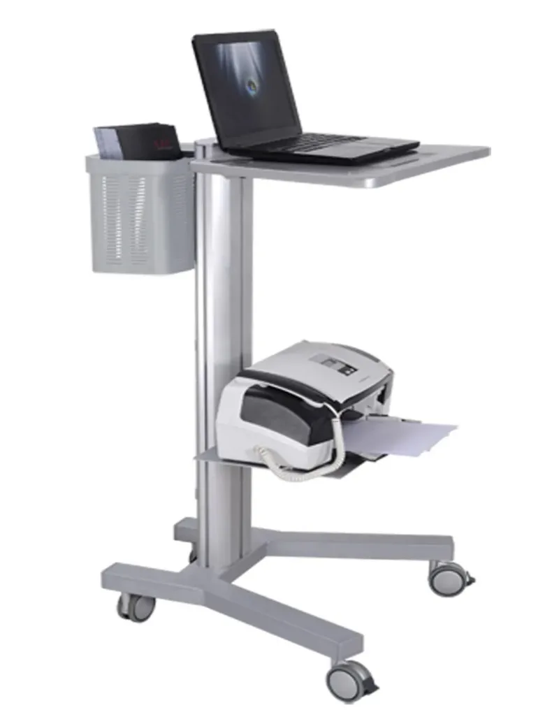 

All In One Height Adjustable Industrial Laboratory Medical Hospital Workstation Mobile Rolling Laptop Computer Cart Trolley