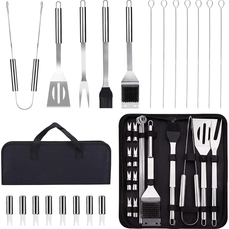 Stainless steel combination barbecue tool set, picnic equipment, barbecue accessories, outdoor camping barbecue equipment
Stainless steel combination barbecue tool set, picnic equipment, barbecue accessories, outdoor camping barbecue equipment