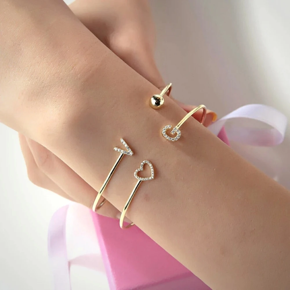 Custom Love Heart Letter Zircon Bracelet Adjustable Opening Name Kid Bangle Personalization Jewelry for Women Christmas Gift
Custom Love Heart Letter Zircon Bracelet Adjustable Opening Name Kid Bangle Personalization Jewelry for Women Christmas Gift