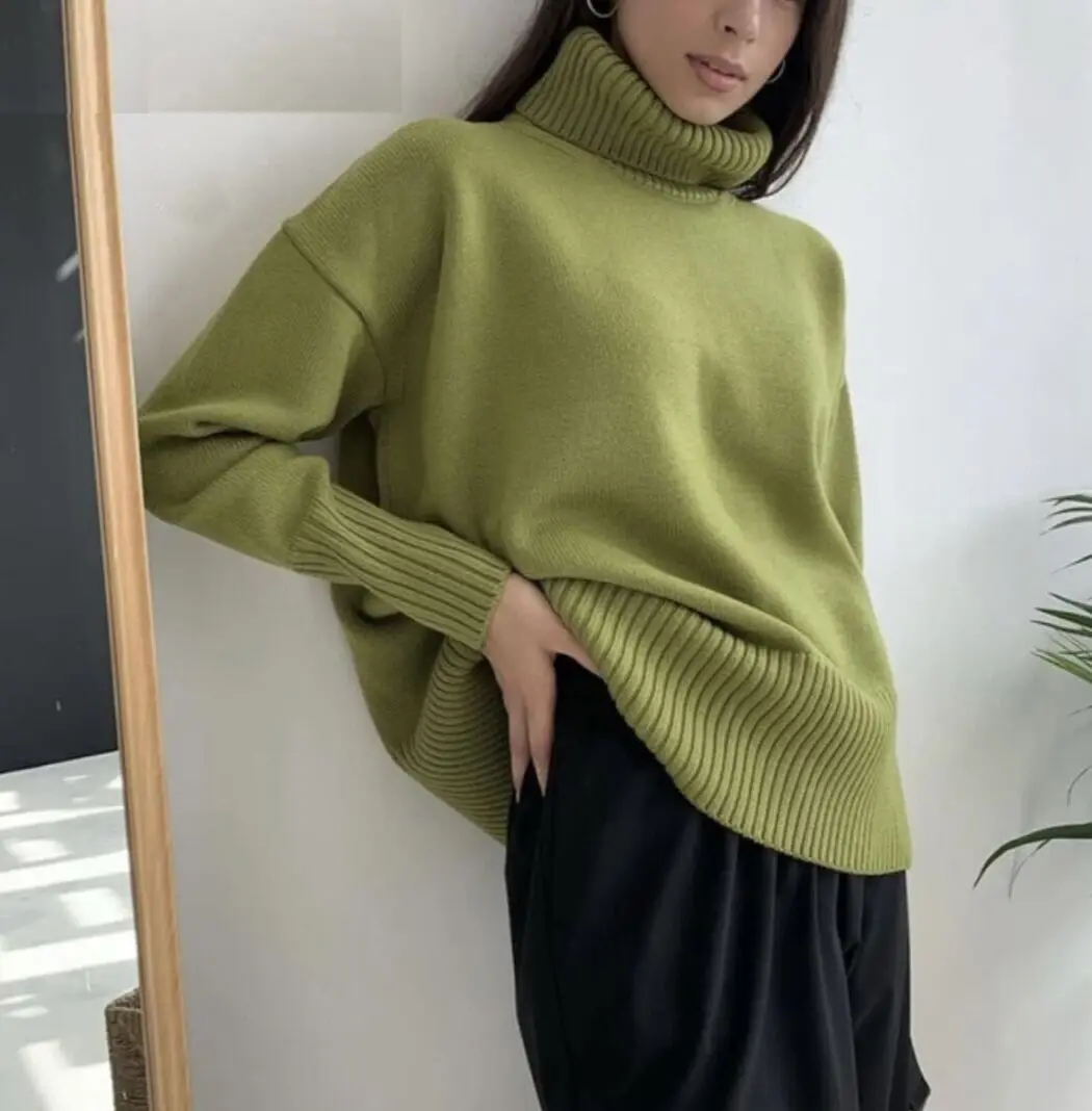 Casual Turtleneck Sweaters for Women's Pullovers 2023 New Skinny Loose Solid Full Sleeve Warm Knit Pullover High Neck Sweaters 
Casual Turtleneck Sweaters for Women's Pullovers 2023 New Skinny Loose Solid Full Sleeve Warm Knit Pullover High Neck Sweaters