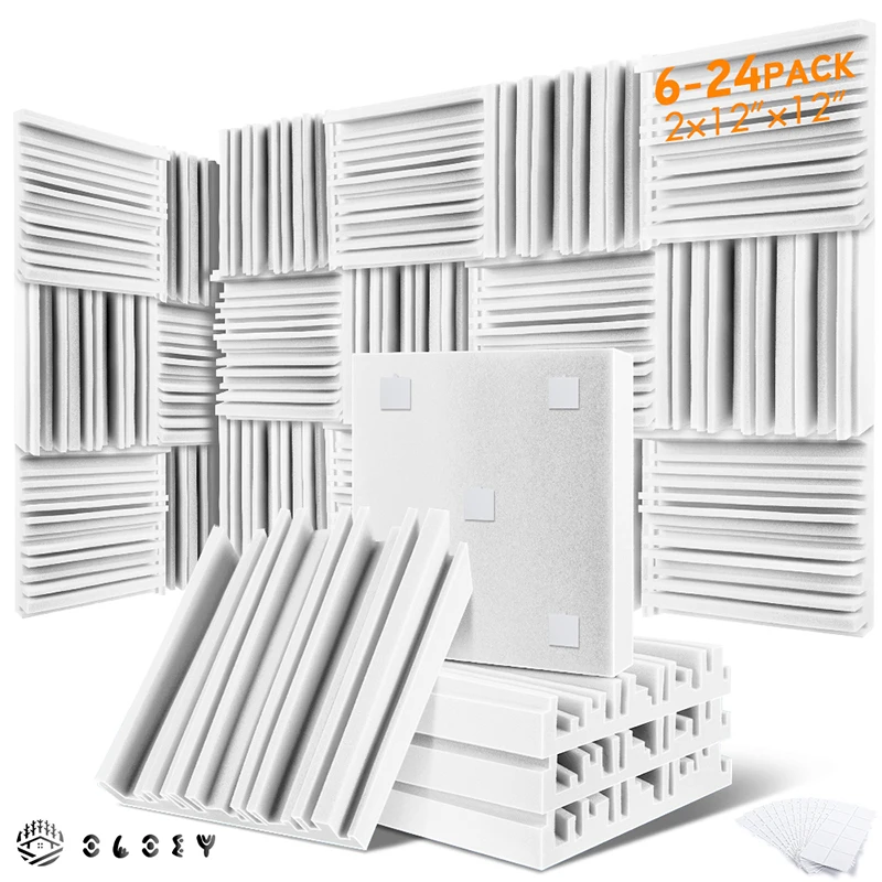 

Acoustic Panels 6/12/24 Pcs, Home Room Broadband Soundproof Accessories, High Density Foam Padding Noise Isolation Wall Panel