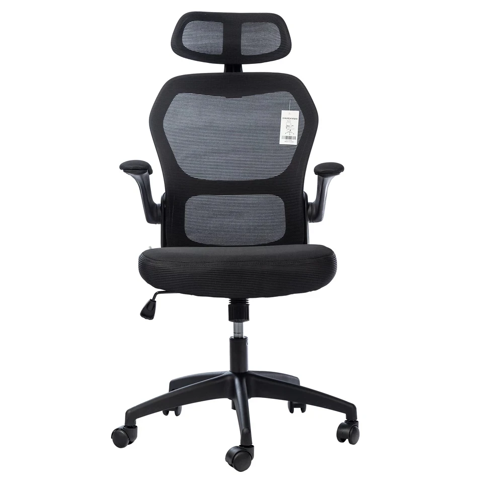 

Ergonomic Office Chair Adjustable Height Headrest Armrest Tilt High-back Executive Mesh Chair Breathable Rolling Swivel Chair