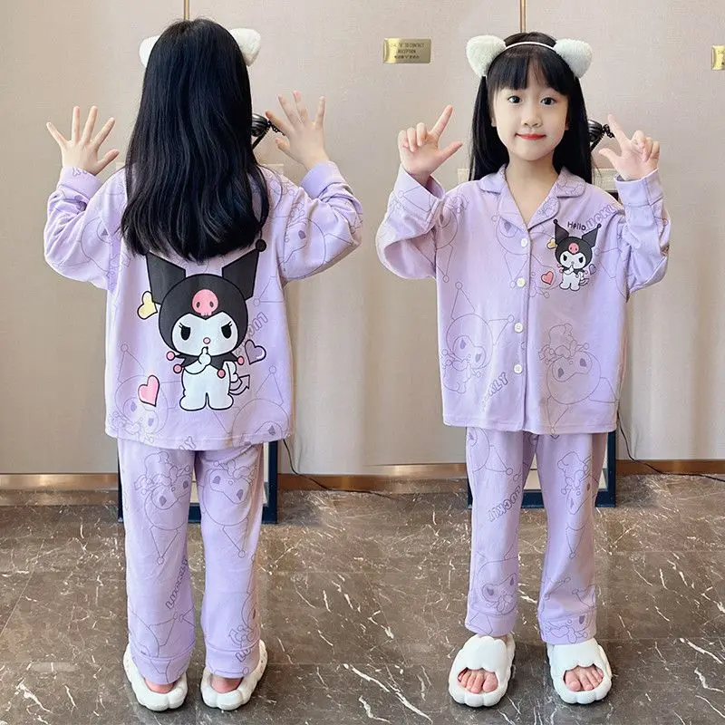 Sanrio Kuromi 2023 The New Girl Pajamas Spring and Autumn Child Long Sleeves Suit Cartoon Cute Sweet Comfortable Tracksuit Hot
Sanrio Kuromi 2023 The New Girl Pajamas Spring and Autumn Child Long Sleeves Suit Cartoon Cute Sweet Comfortable Tracksuit Hot